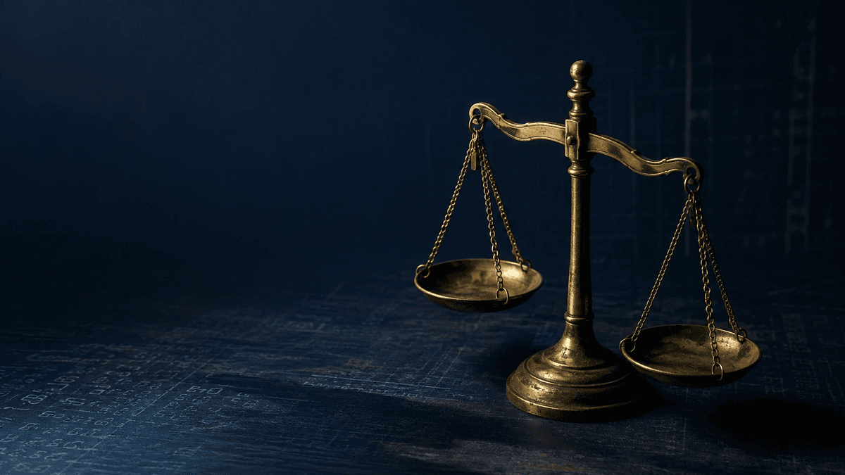 A tarnished brass balance scale tilted off-center on a dark surface, lit dramatically, symbolizing the hidden cost behind every 'free' promise